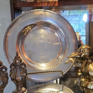 Vintage Mid Century Silver-Plated 11” Serving Platter | Braided Rim | T&T 115